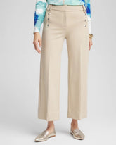 Button Knit Twill Cropped Pants