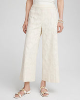 Textured Wide Leg Cropped Pants