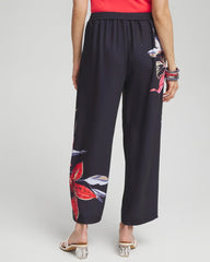 Floral Print Soft Cropped Pants