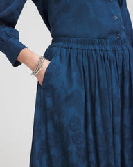 Jacquard Culotte Wide-Leg Pants