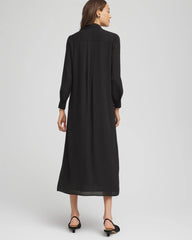 Sequined Long-Sleeved Maxi Shirtdress