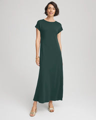 Dolman-Sleeve Ponte Maxi Dress