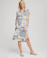 Floral Patchwork Short Shirtdress