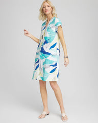 Cuff Sleeve Linen Dress