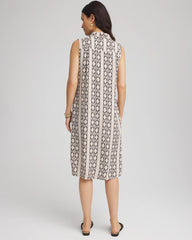 Printed Sleeveless Silk-Twill Shirtdress