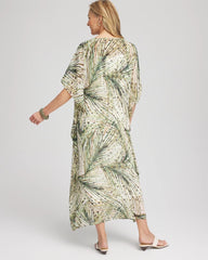 Crinkle-Chiffon Kaftan Dress