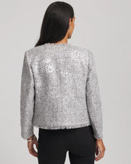 Silver Sequins Tweed Jacket