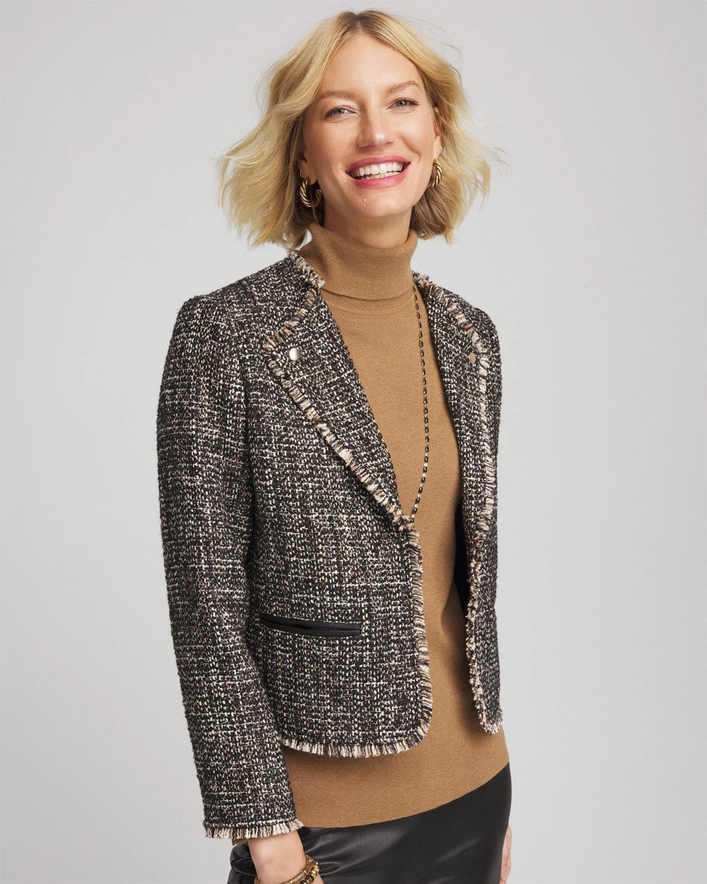 Tweed Mix Moto Jacket