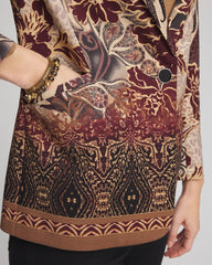 Artisanal Print Ponte Blazer