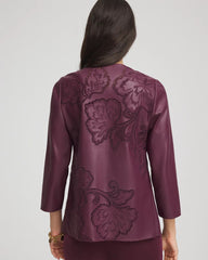 Travelers™ Collection Faux Leather Embroidered Jacket