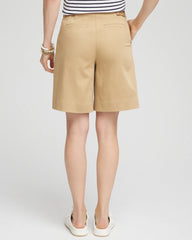 Sateen Tab-Front A-line Shorts