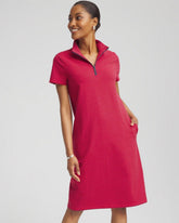 Zenergy® UPF Knit Stripe Half-Zip Dress