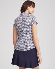 Zenergy® UPF Dots Mockneck Short-Sleeve Top
