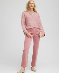 Velveteen Pull-On Flared Jeans