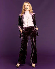 Crushed Velvet Wide-Leg Pants