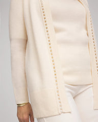 Cashmere Pearl-Trim Cardigan