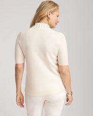 Cashmere Pearl Mockneck Sweater