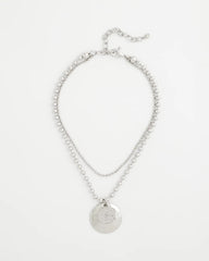 Short Silver Ball Chain Pendant