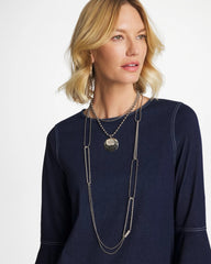 Short Silver Ball Chain Pendant