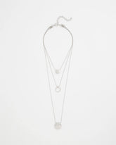 Silver Triple Pendant Necklace