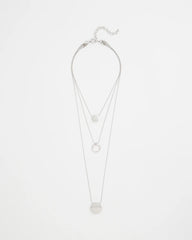 Silver Triple Pendant Necklace
