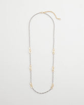 Mixed Metal Link Long Necklace