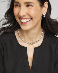 Silvertone Bamboo Collar Necklace