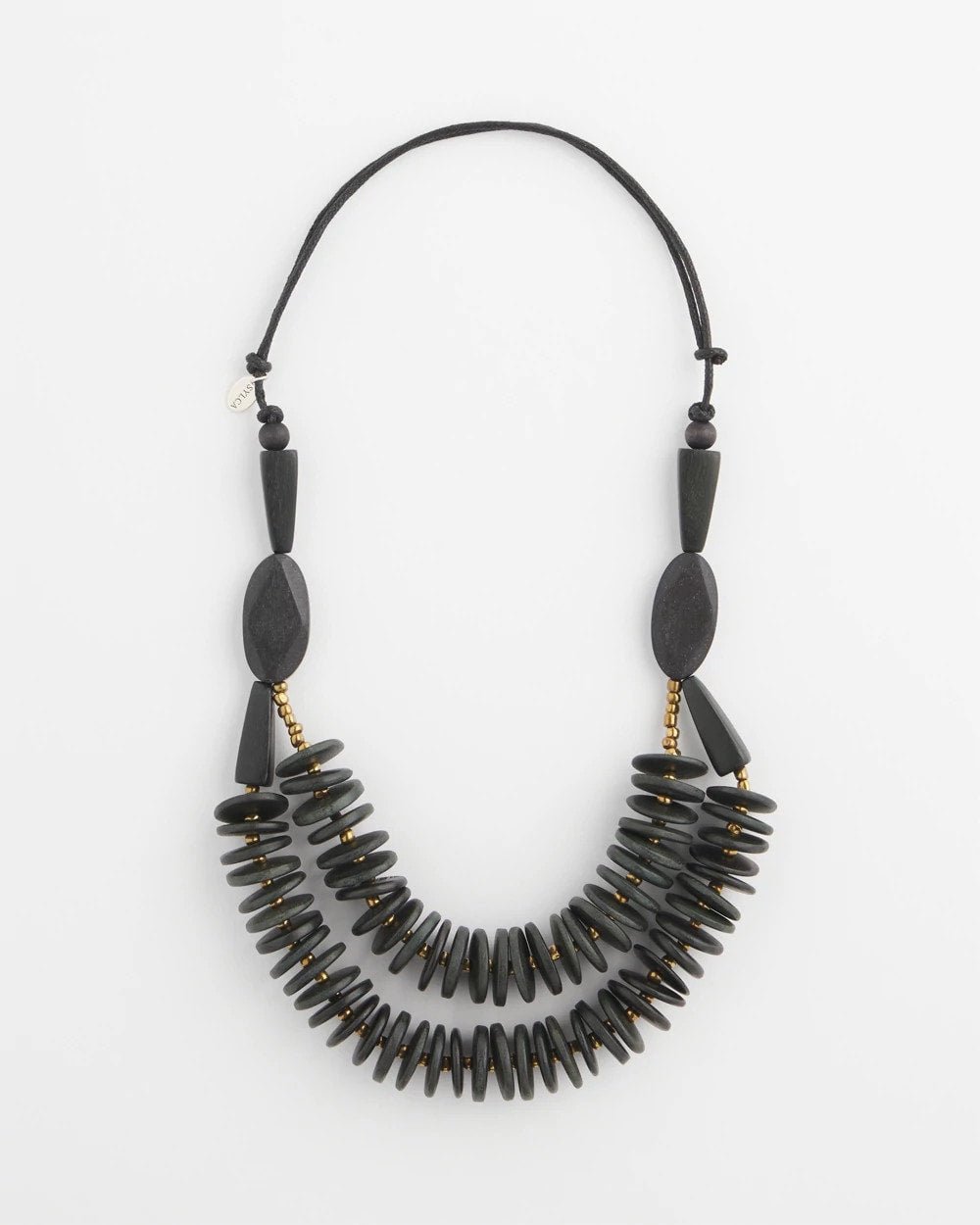SYLCA® x Chico's Black Disk Bead Statement Necklace