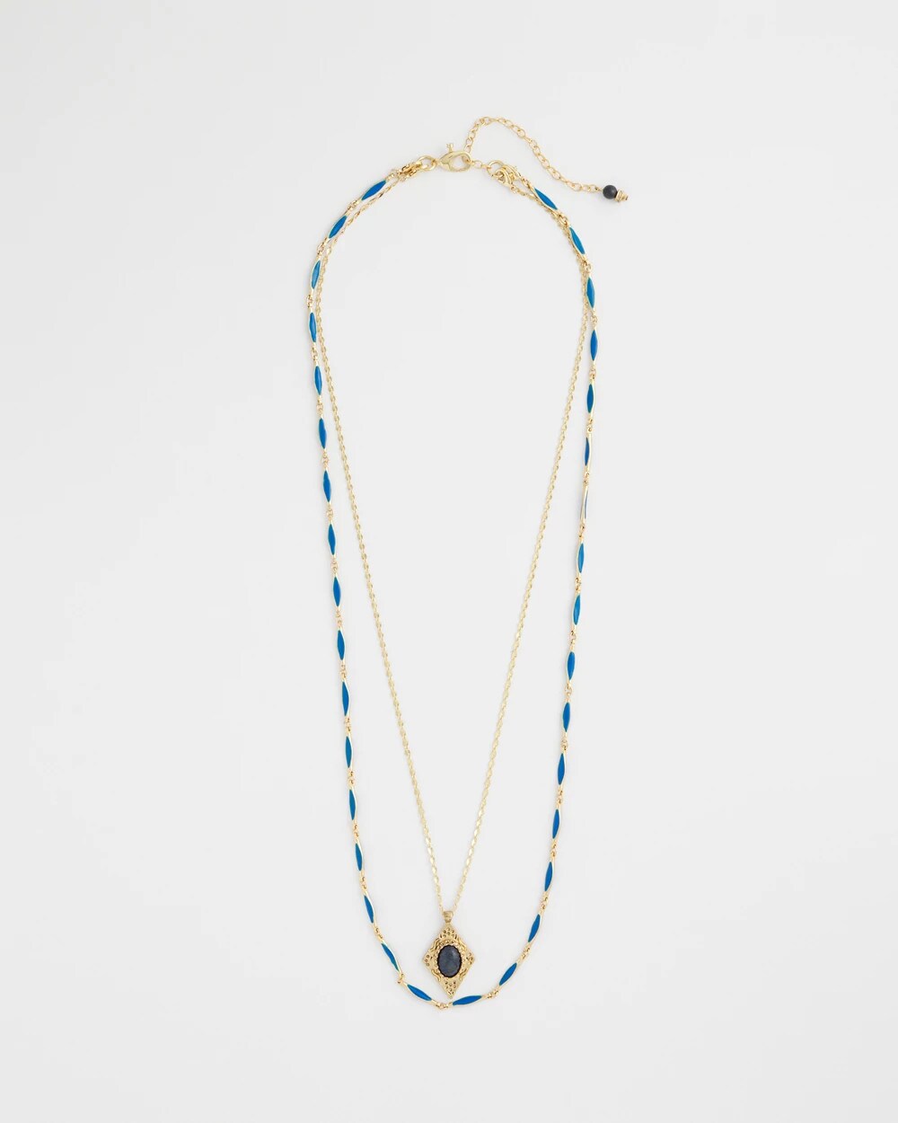 Double-Strand Sodalite Pendant Necklace