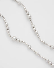 Silvertone Long Beaded Necklace