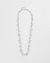 Multistrand Beaded Silvertone Necklace
