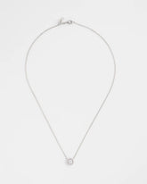 Silver Tone Drop Stone Necklace