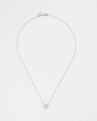 Silver Tone Drop Stone Necklace