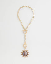 Purple Resin Sun Pendant Necklace
