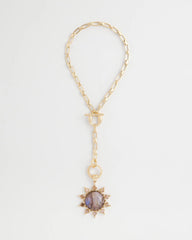 Purple Resin Sun Pendant Necklace
