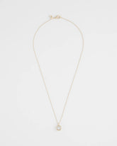 Bezel Set Pendant Goldtone Necklace