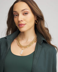 Convertible Gold Pave Pendant Necklace