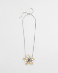 Chico's Originals Mixed Metal Flower Pendant Necklace