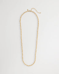 Faux Pearl Single-Strand Link Chain Necklace