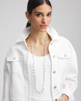 White Beaded Single Strand Necklace