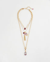 Convertible Three-Strand Stone Pendant Necklace