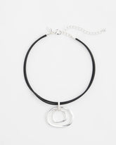 Silver Tone Rings Pendant Necklace