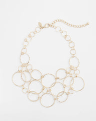 Short Goldtone Multi-Strand Link Necklace