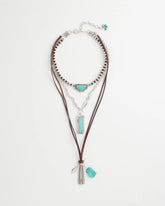 Convertible Turquoise & Charms Motif Necklace