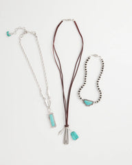 Convertible Turquoise & Charms Motif Necklace