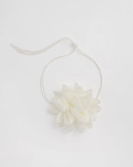 White Flower Tie Choker Necklace