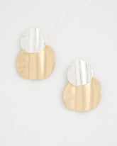 Crinkle Mixed Metal Earrings