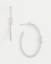 Silver Oval Hoop Earrings