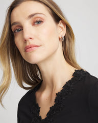 No Droop® Silvertone Twisted Hoop Earrings