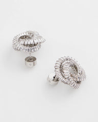 Silvertone Twisted Stud Earrings